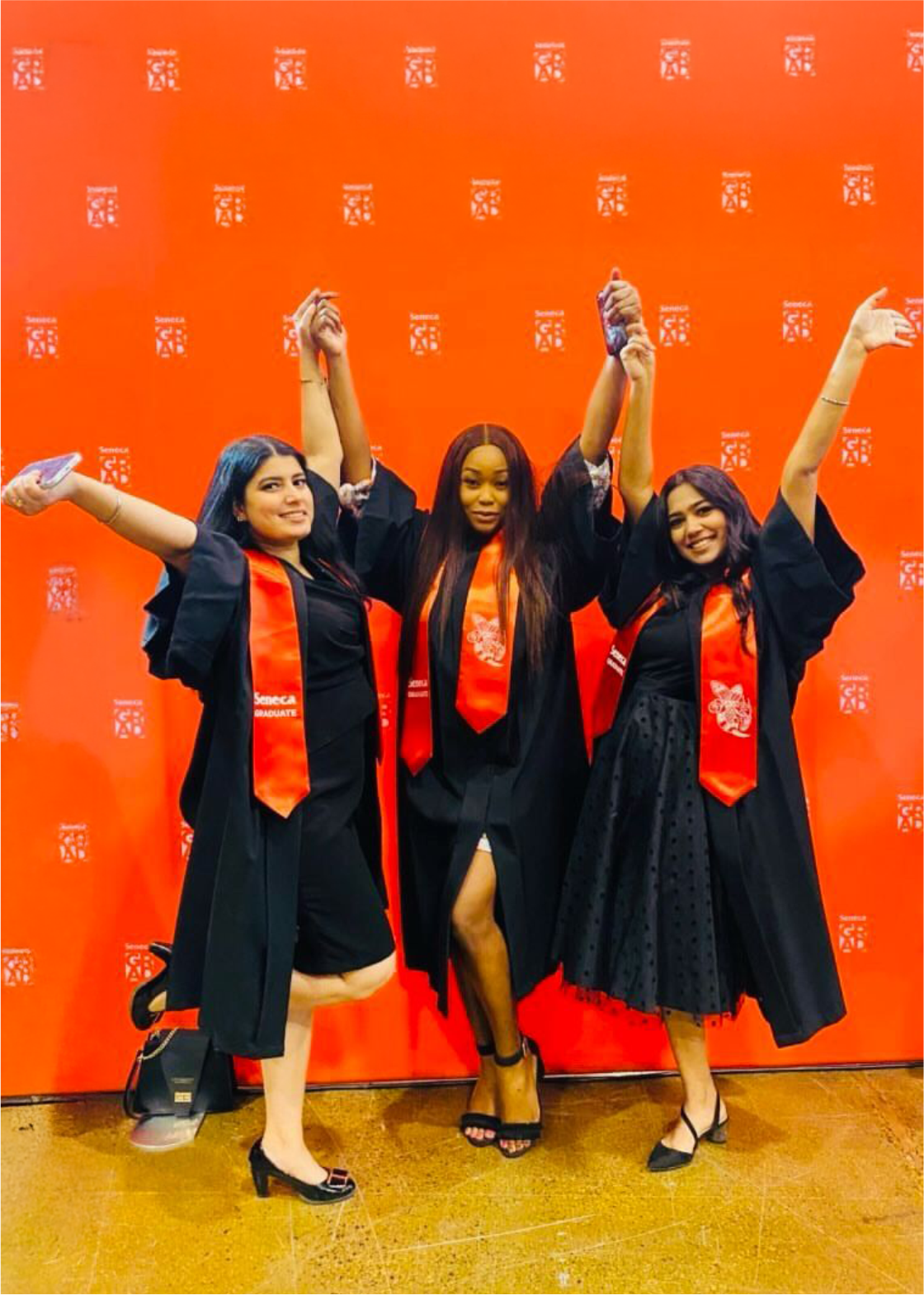 Abigail and friends at graduation