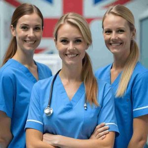 3 smiling nurses 3 smiling nurses